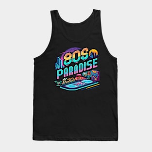 Funny Pixel Art Paradise 80's Retro Tank Top